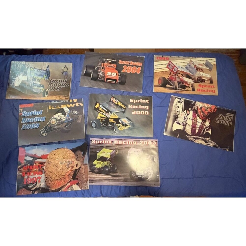 Lot Of 8 VTG to 2017 Paul Oxman Publishing Sprint Racing Calendars